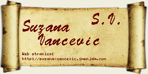 Suzana Vančević vizit kartica